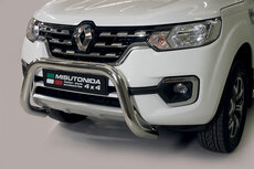 Renault Alaskan 2018 tot heden - super pushbar Ø 76 mm met CE/EU certificaat - RVS 304 hoogglans gepolijst Renault Alaskan 2018 tot heden - super pushbar Ø 76 mm met CE/EU certificaat - RVS 304 hoogglans gepolijst