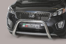 Kia Sorento 2015 tot 2018 - super pushbar Ø 76 mm met CE/EU certificaat - RVS 304 hoogglans gepolijst