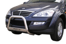 Ssangyong Kyron 2007 tot 2014 - pushbar Ø 63 mm met modelnaam met CE/EU certificaat - RVS 304 hoogglans gepolijst