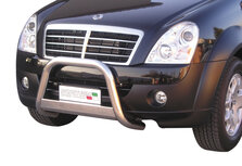 Ssangyong Rexton 2006 tot 2012 - pushbar Ø 63 mm met CE/EU certificaat - RVS 304 hoogglans gepolijst