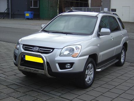 Kia Sportage 2004 tot 2010 sidebars 60 mm met RVS trede