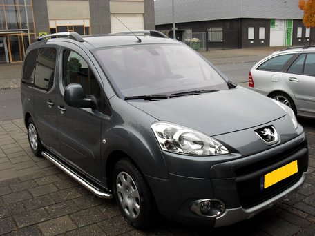 Peugeot Partner vanaf 2008 sidebars buis 60 mm met RVS trede