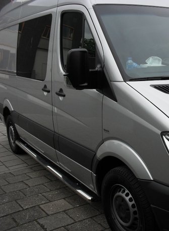 Mercedes Sprinter 2018 L2 sidebars buis 70 mm met 3 steps